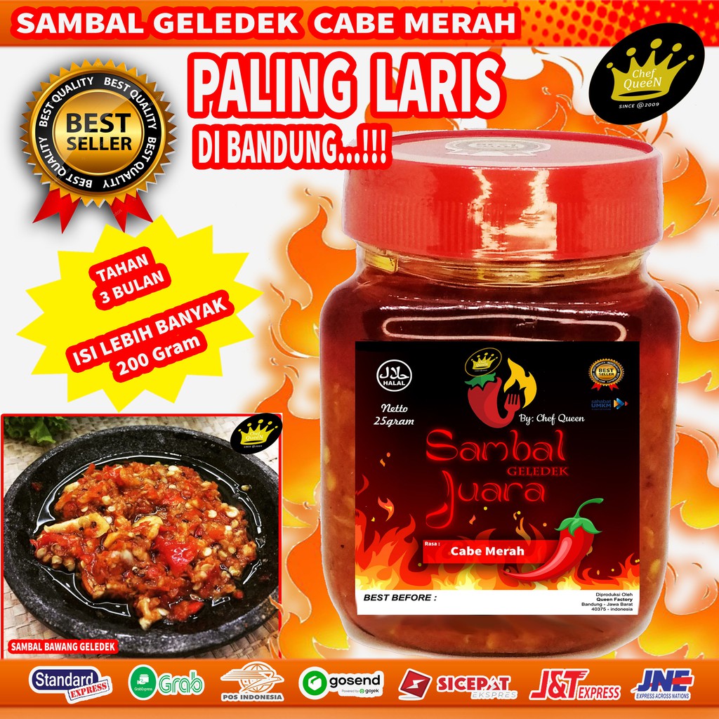 

TERMURAH Sambal Bawang Geledek Sambel pedas cabe cabai bawang extra hot ulek Makanan Siap Saji 200gr