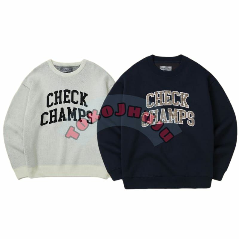 Basic Sweater Treasure Junkyu Style CHECK CHAMPS sablon depan