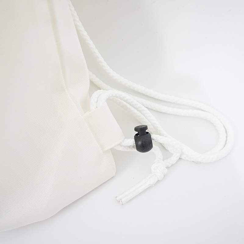 (SAKO) - RANSEL SERUT DRAWSTRING DRILL PUTIH POLOS  35X42 CM