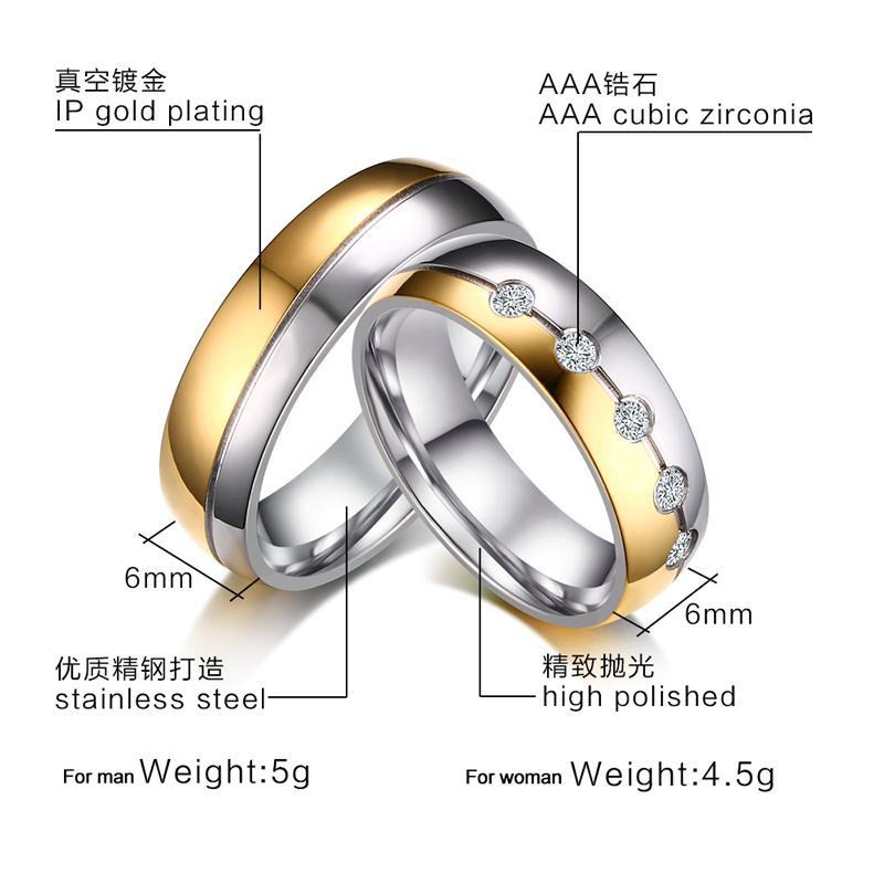 [NEW] Cincin Couple / Tunangan / Nikah / Pasangan / Titanium Gold unik dan elegant C086