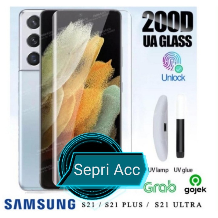 TEMPERED GLASS SAMSUNG S21 S21PLUS S21ULTRA Antigores Layar Full Curver UV Premium Tempered Glass