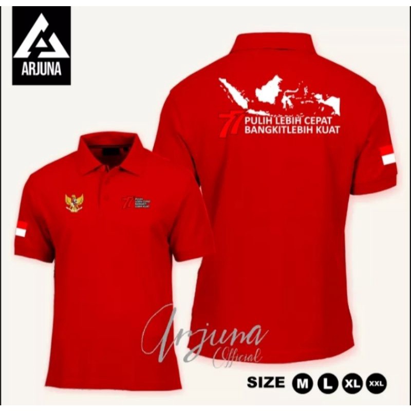 POLO TSHIRT KAOS 17 AGUSTUS 77TH INDONESIA BISA BANGKIT