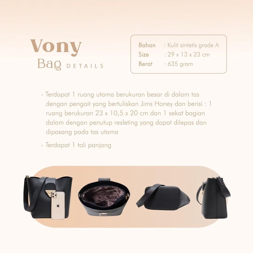 Jims Honey Vony Bag Tas Selempang Wanita Korea Fashion Import Sling Bag Jimshoney