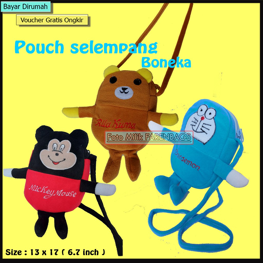 Pouch Selempang Model Boneka Karakter Tas Handpohone Selempang tas Hp