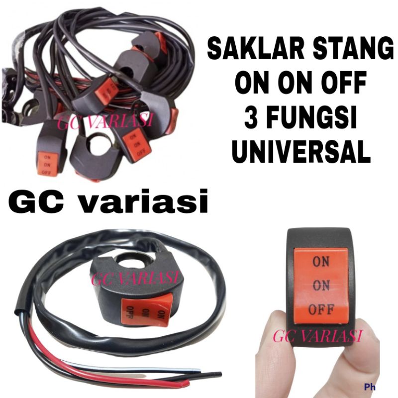 SAKLAR ON OFF STANG 3FUNGSI ON ON OFF UNIVERSAL/SAKLAR STANG LAMPU TEMBAK/SAKLAR ON OFF STANG 3MODE 
