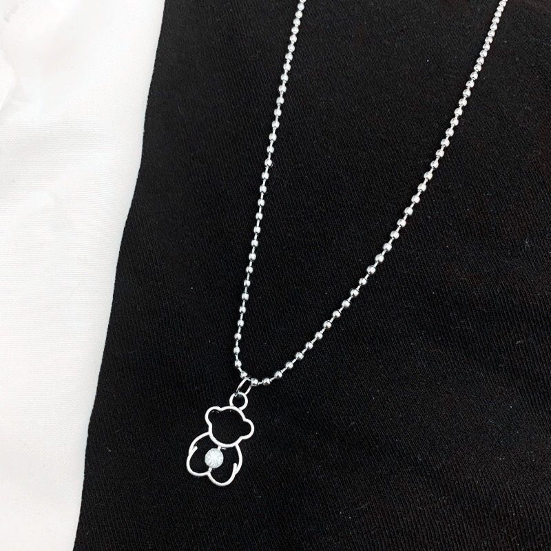 Gaya Korea ins Bear kalung untuk Wanita cahaya mewah pribadi minoritas rasa desain semua yang sesuai