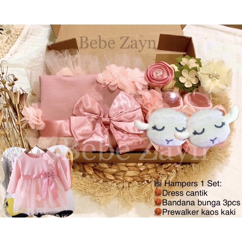 {Size 1-3 years} BEBE ZAYN~ Hampers baby/ hampers bayi/ baby gift / baby Birthday-Ribbon Sheep Pink