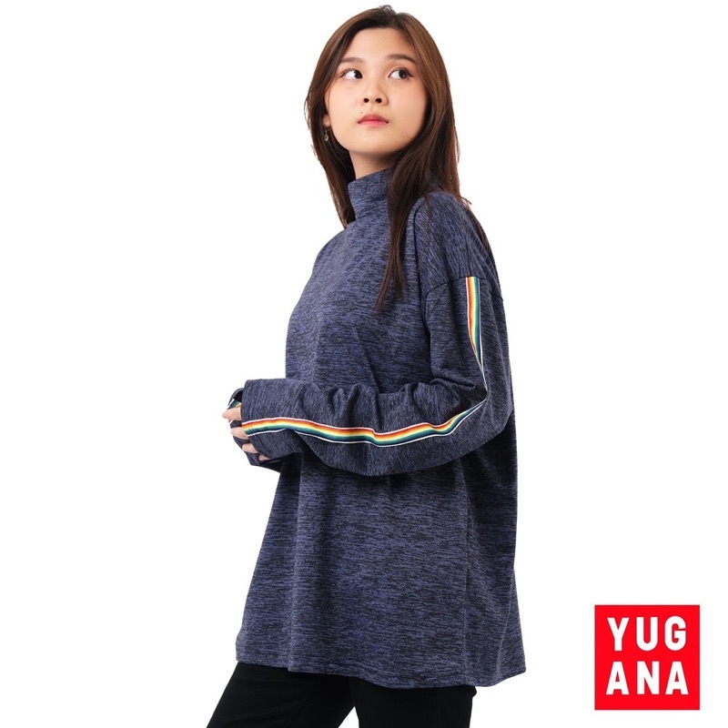 GRINIA Kaos Oversize Wanita Lengan Panjang Turtleneck