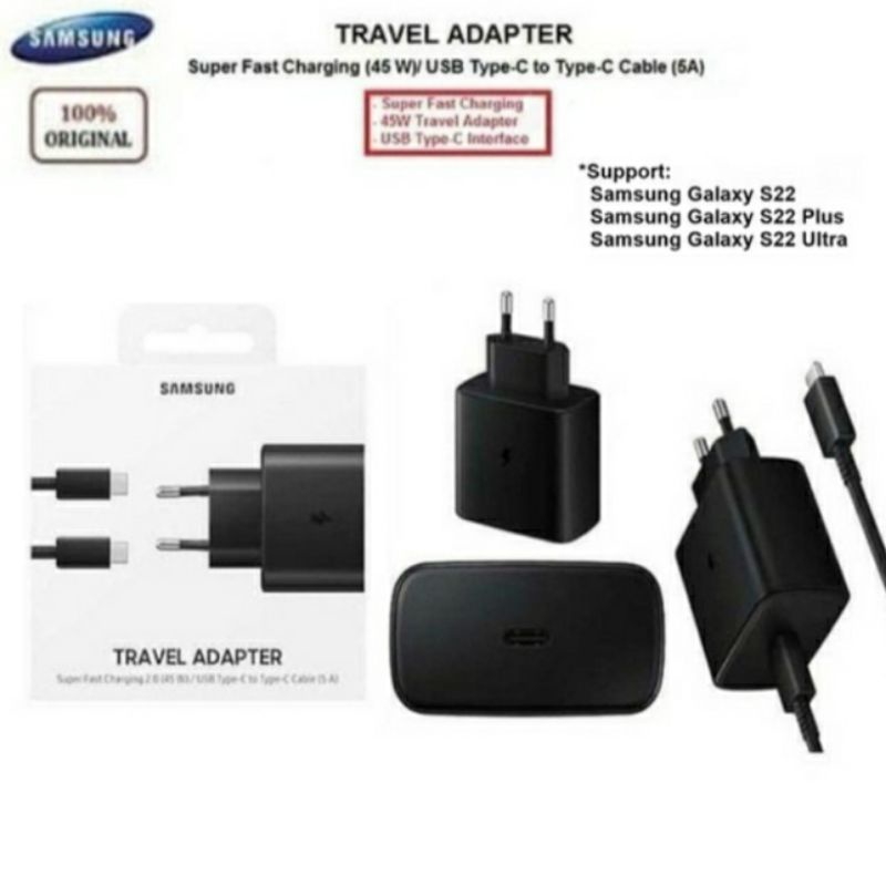 Charger SAMSUNG S22 type C to C 45W Super Fast Charging