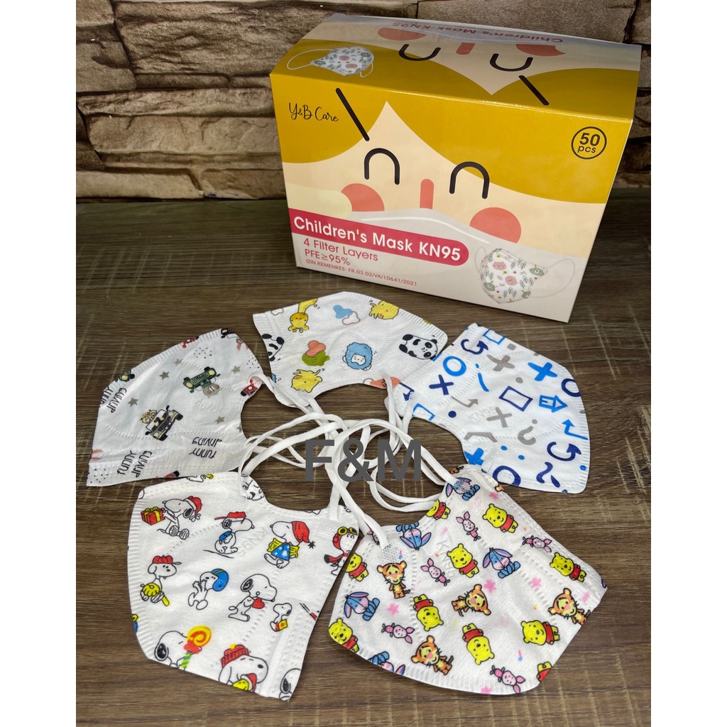 MASKER KN95 ANAK ANAK COWOK-CEWEK ISI 50PCS / MASKER