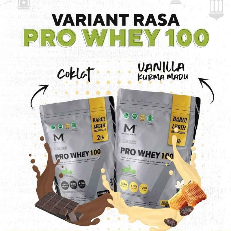 PRO WHEY 100 2lbs 2lb 900 Gram Muscle First 100% Whey Protein MuscleFirst M1 ProWhey Concentrate Isolate BPOM HALAL