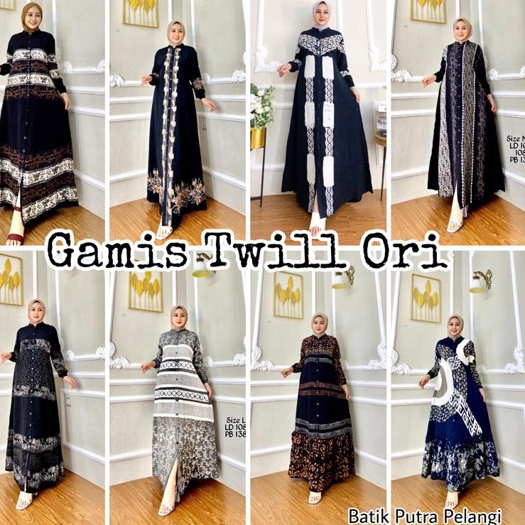 Terbaru.. Gamis Twill Ori Pekalongan Cap Malaman Size M L XL Gamis busui Gamis Kekinian Gamis Syari 