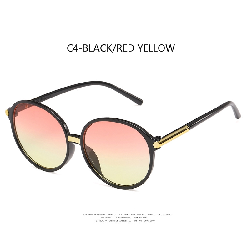 Korean retro big round frame too men and women all-match sunglasses