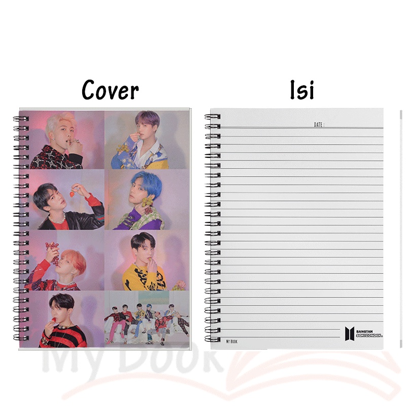 Ruled Notebook Diary Agenda Buku Catatan Bergaris A5 Kpop BTS 50 Lembar B07-Grup