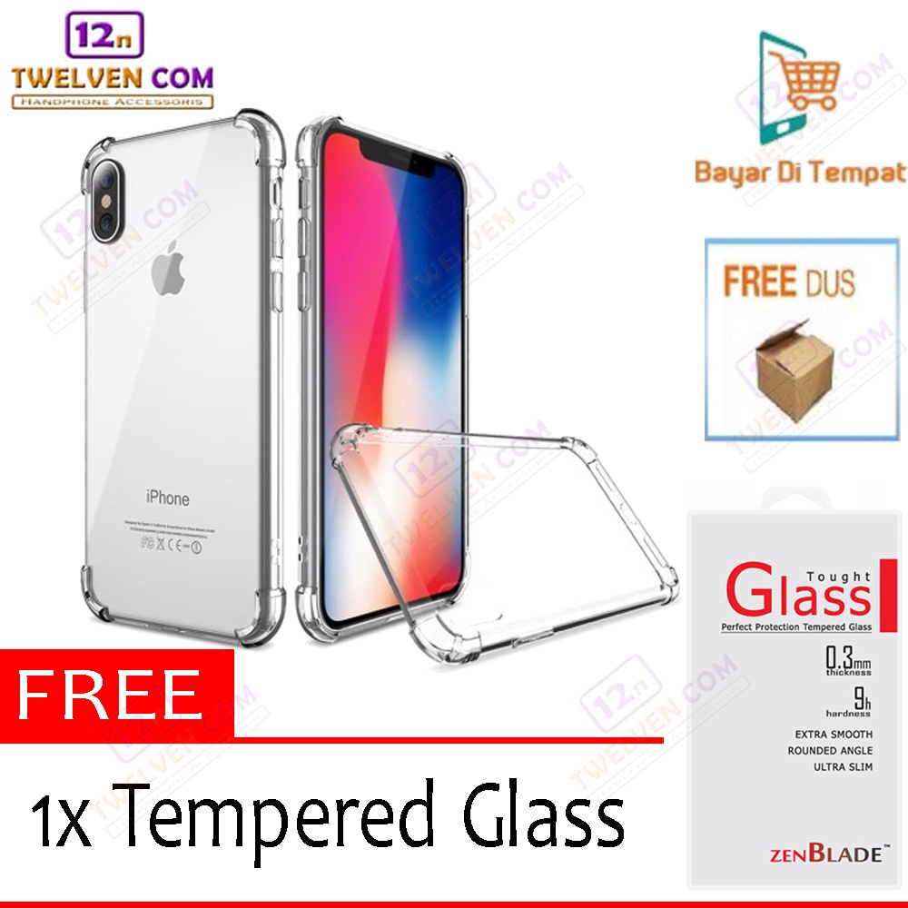 [FLASH SALE] Case Anti Crack Anti Shock Softcase iPhone XR - Free Tempered Glass