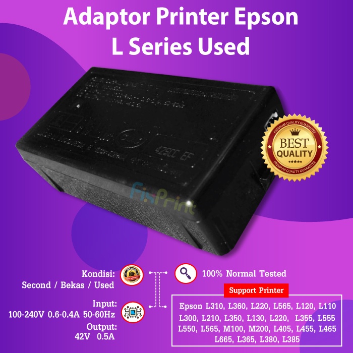 Adaptor Power Supply Printer Epson L110 L120 L130 L210 L220 L300 L380 L385 L405 L455 L550 L555 L565