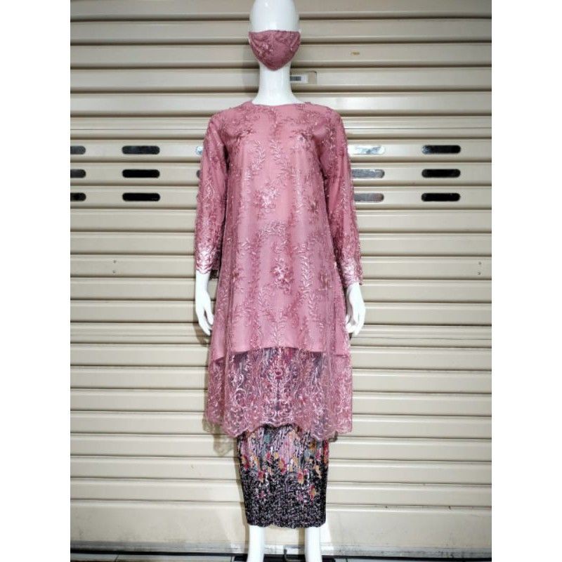 TUNIK TILE JUMBO LD 130.KEBAYA MODERN.KEBAYA TILE.BAJU KEBAYA-DUSTY