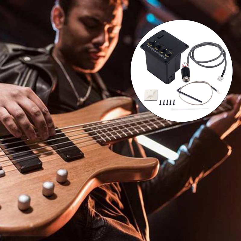 Pickup 2 Band Equalizer Dengan Tuner Untuk Gitar Akustik