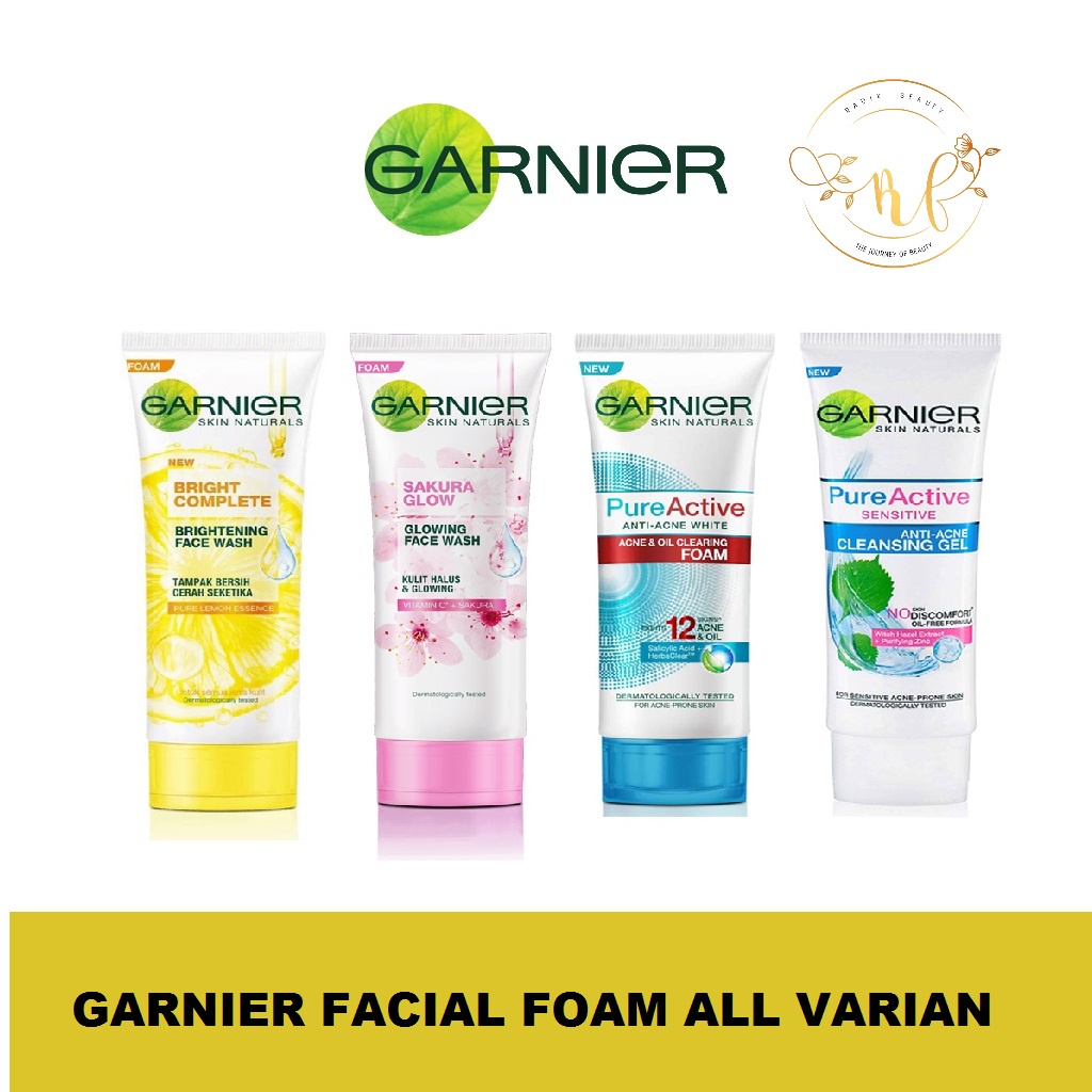 Garnier Face Wash Sakura Glow/ Pinkish Glow Whip Foam/ Bright Complete / Pure Active Sensitif/  Pure