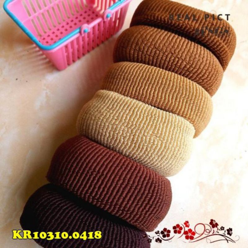 Ikat Rambut Wanita / Kuncir Donat Mini Warna -Warni