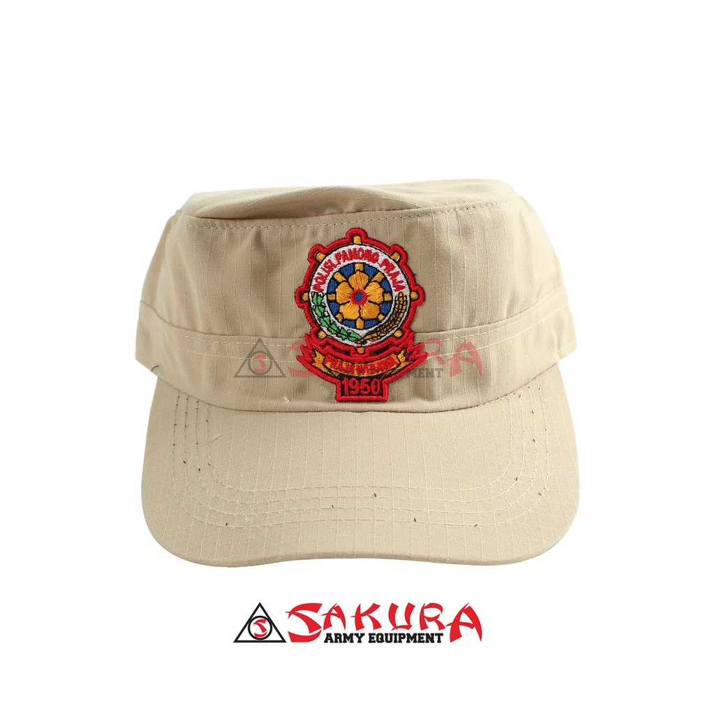 Topi Komando POL PP Logo Warna CreamTopi Logo Satpol PP