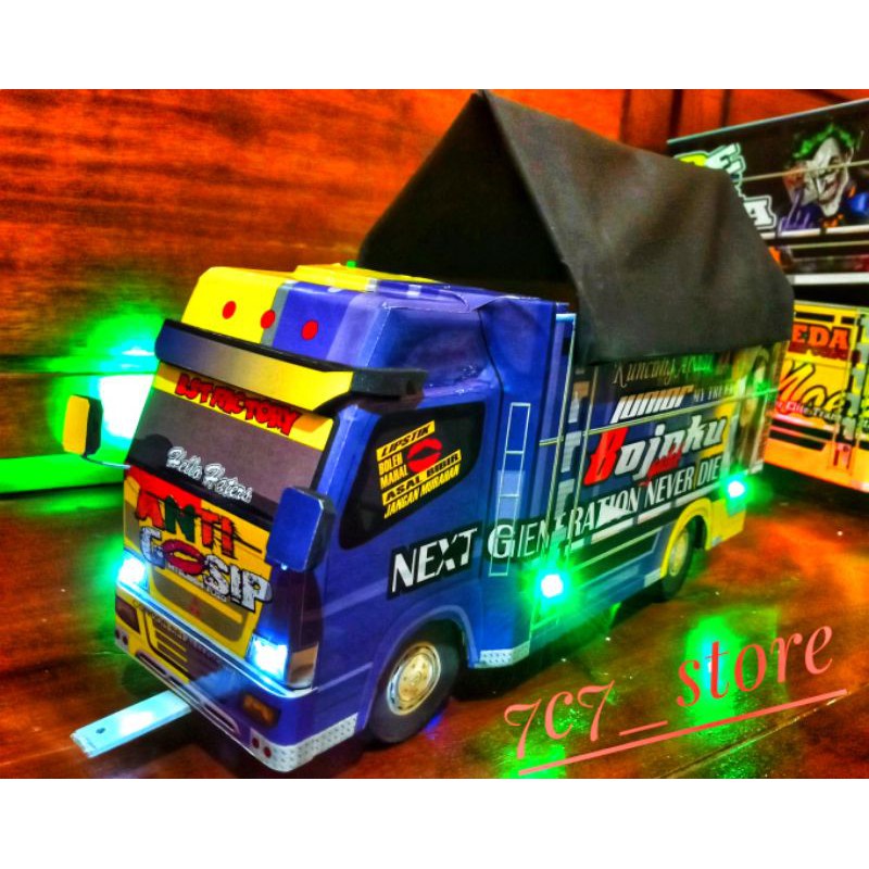 Miniatur Truk Oleng Anti Gosip variasi lampu+oleng+terpal