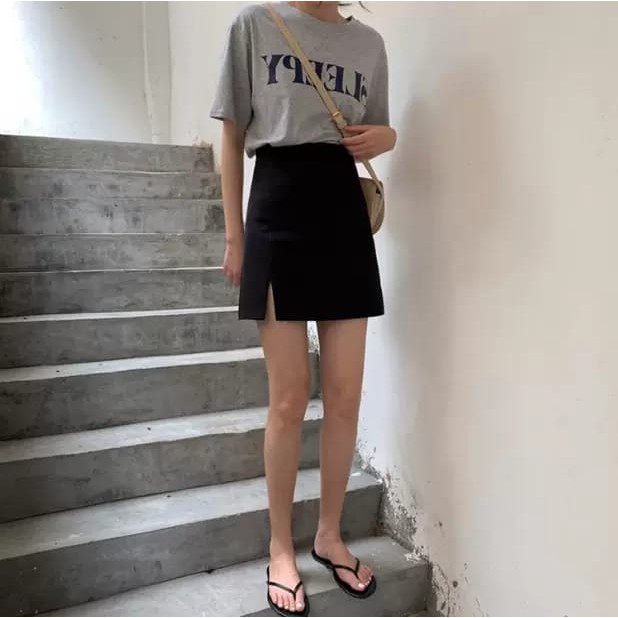 (SLIT)READY ! LMB KOREAN SLIT SKIRT rok wanita dengan variasi belah dua