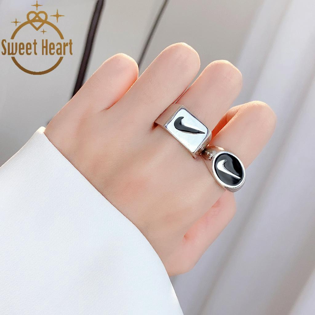 Retro Ring Tick Symbol Index Finger Ring for Men and Women Fashion Jewelry Gifts