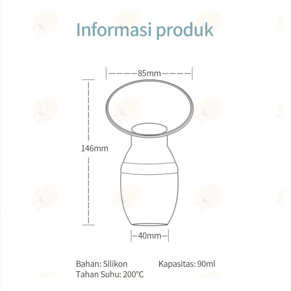 Lacoo Pompa asi manual silikon breast pump 90 ml  BPA Free