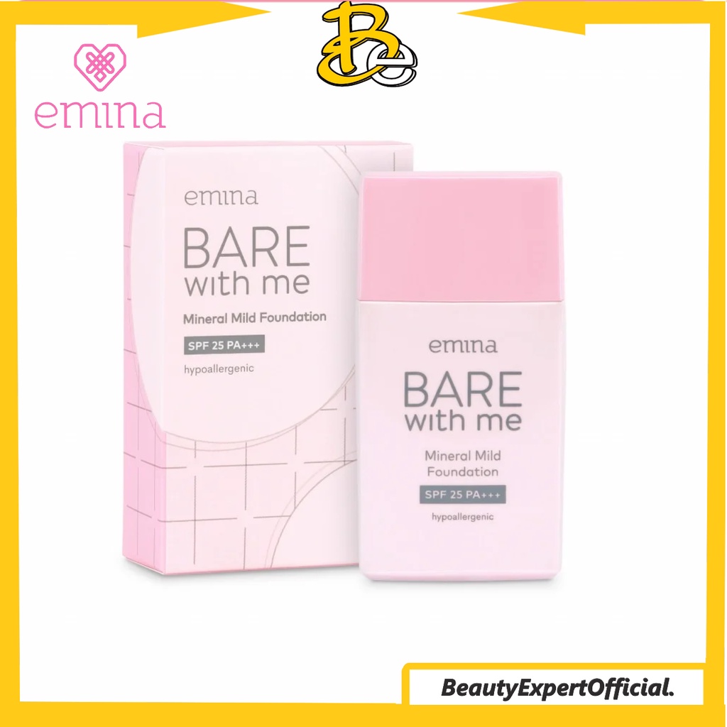 ⭐️ Beauty Expert ⭐️ Emina Bare With Me Mineral Mild Foundation | BPOM SALE | ORI 100%