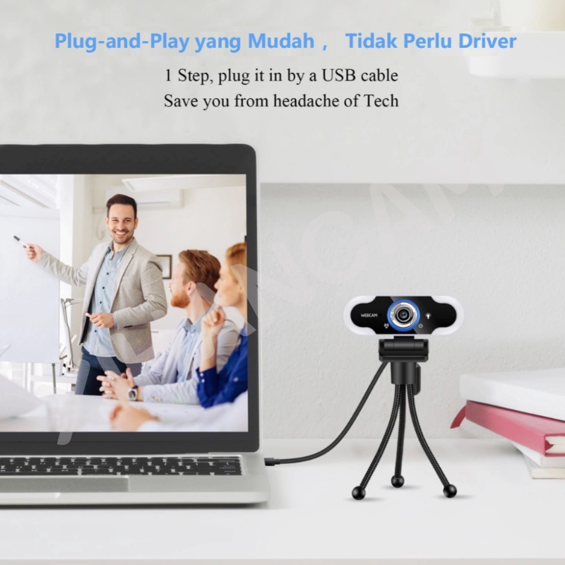 XIHANCAM 3-Level Led Ring Light Ip Camera Usb Camera Zoom Meeting Kamera Laptop Untuk Zoom Kamera Laptop Usb Webcam Pc Camera Laptop Usb Webcam 1080p Web Cam Kamera Webcam Laptop With Mic Live Streaming Kamera Pc Komputer Desktop