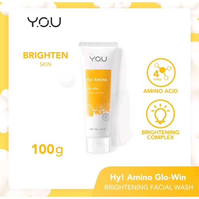 YOU Hy Amino Facial Wash 100g || Oil Control, Brightening, Anti acne, Glo-Win