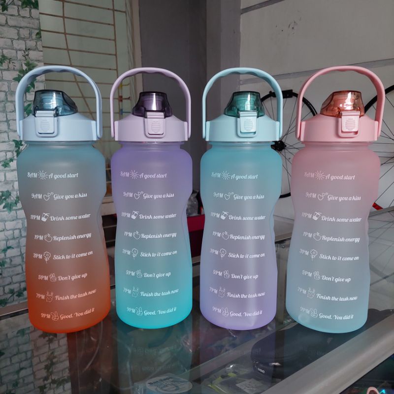 ((READY)) BAKUL UNIK - Botol minum Sticker 2L 2000ml jumbo seperti quifit free sticker 3D 2D / botol