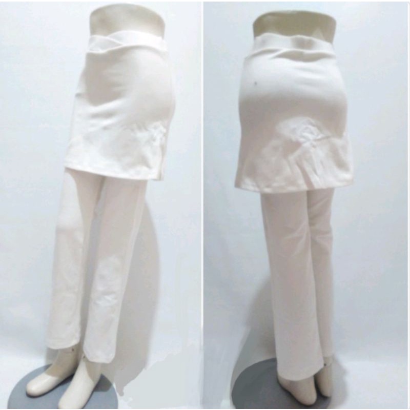 celana rok kantong putih/celana senam/celana rok olahraga-5