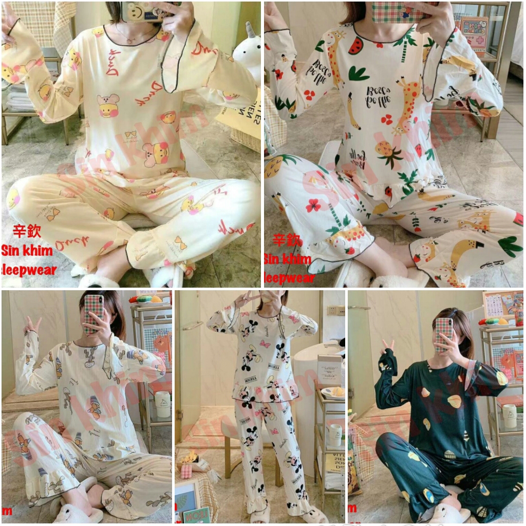 RESTOCK!!! RAINBOW - BAJU TIDUR DEWASA PP IMPORT/SANTAI / MOTIF PP TEROMPET