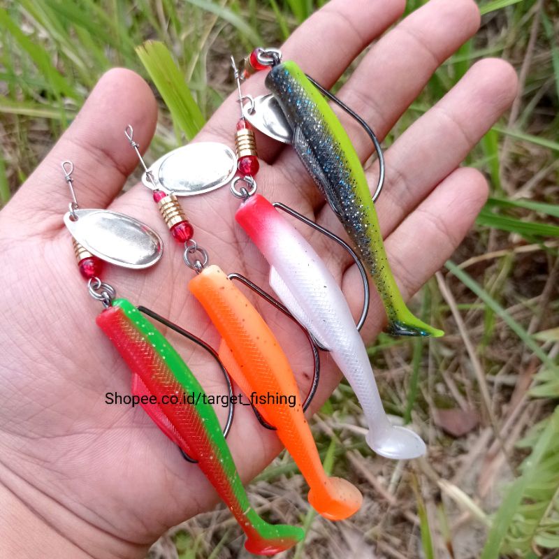 Lure Nakal 9.5gr Kombinasi Softlure Zman + Spinner Umpan Casting Gabus &amp; Kerandang