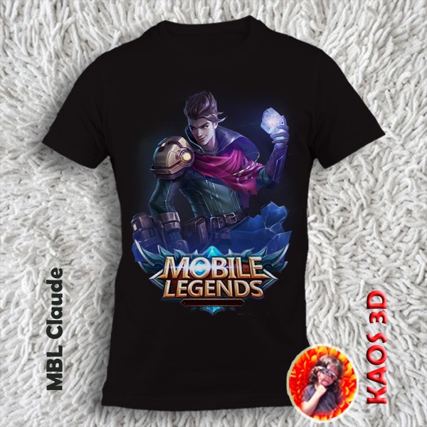 Kaos 3D Skin MBL Claude ukuran anak sampai dewasa kualitas cetak gambar Asli