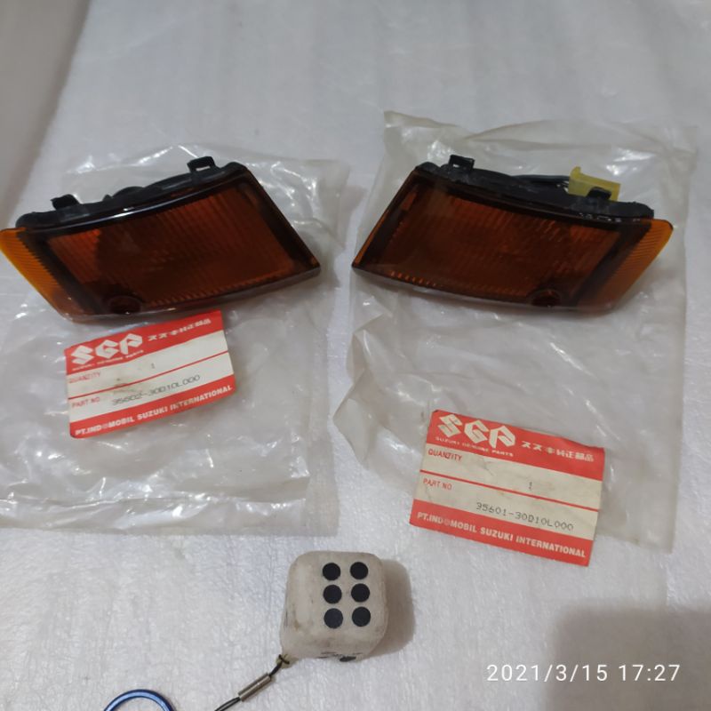 lampu sein sen depan assy set shogun 110 lama kebo tornado kuning original sgp nos