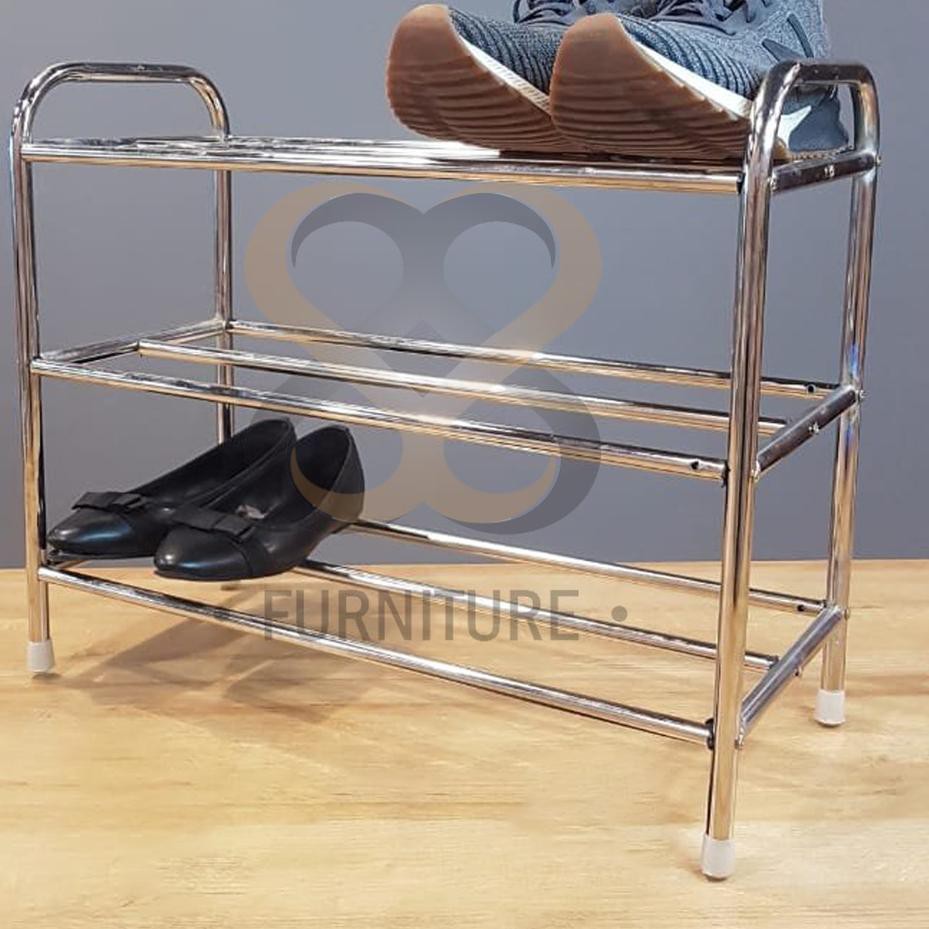 rak sepatu / rak sepatu stainless susun 3, 4, & 5