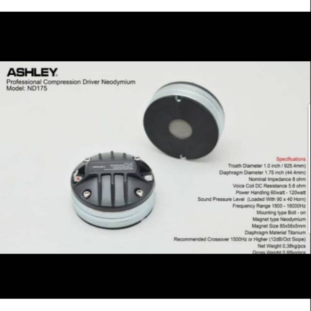 DRIVER NEODYMIUM ASHLEY ND175/ND 175 TWEERTER ORIGINAL