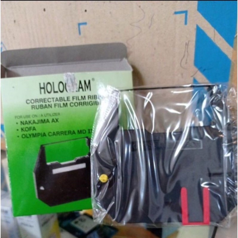 Pita mesin tik Hologram Nakajima AX-150/160/200/210, KOFA, Olympia Carrera II correctable typewriter ribbon untuk mesin ketik elektronik AX150 AX160 AX200 AX210