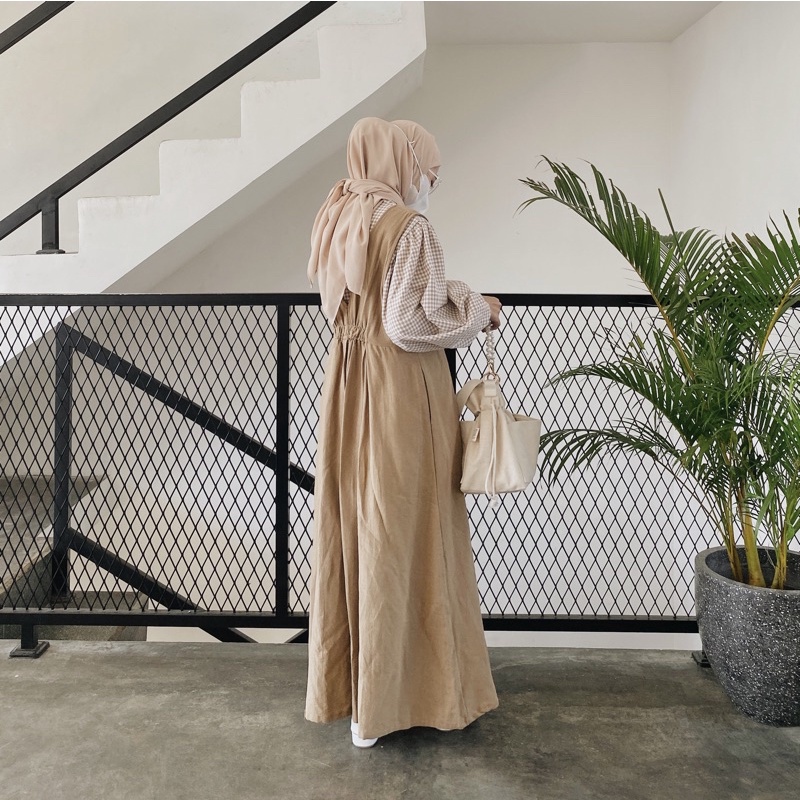 BEFAST - ZRX OOTD Overral ROSE / KEEVA MIDI DRESS / LongDress Wanita Remaja ABG / Dress Leher V / Pakaian Wanita Muslimah / Dress Maxy Lengan Panjang / Fashion Wanita Hijab Casua / LongDress Polos / OOTD Ala Style Wanita Korean