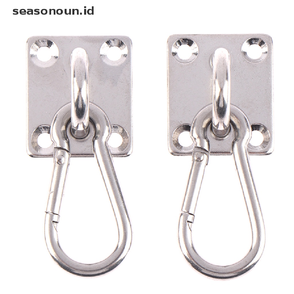 2 Set Kait Hammock Bentuk U Bahan Stainless Steel Multifungsi