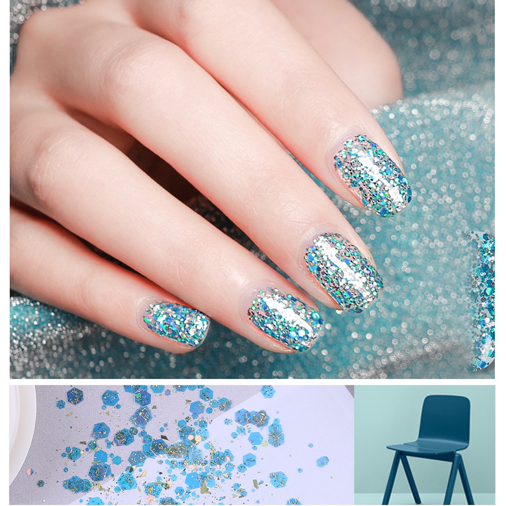 MSY Payet Glitter Portable Warna-Warni Untuk Nail Art / Manicure