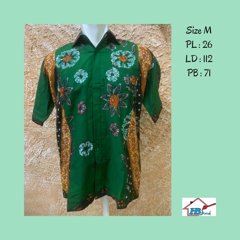 Hem batik tulis Madura pria lengan pendek