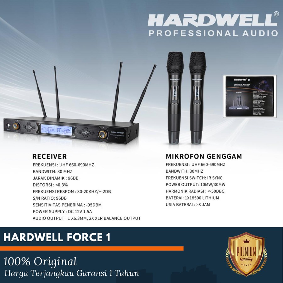 Mic Wireless Hardwell Force 1 Hardwell Force1 Hardwell FORCE 1 Original