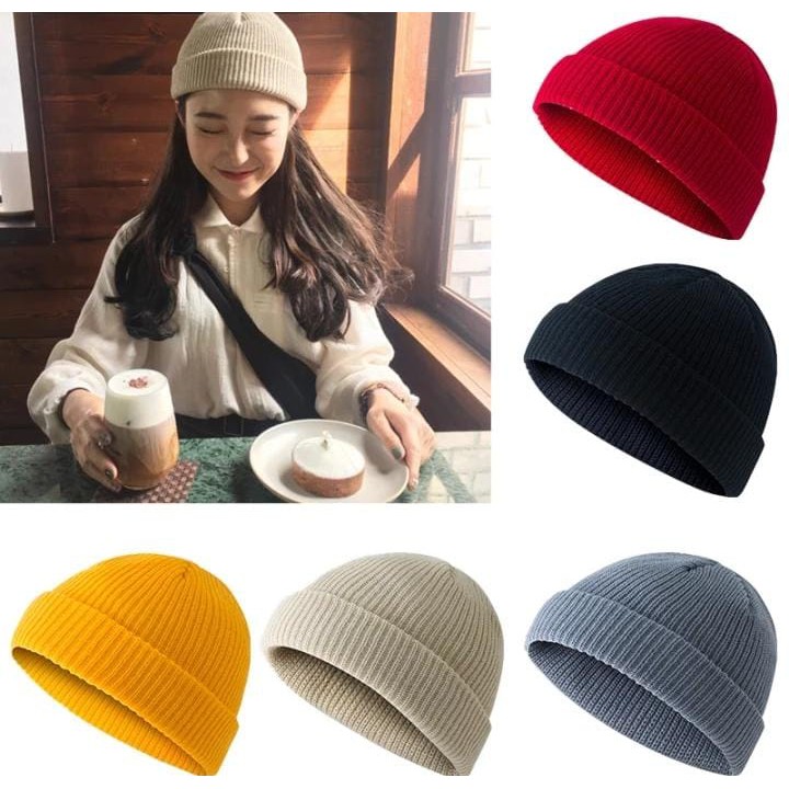 QUALITY DISTRO Topi kupluk,short beanie hat skate series beani polos model pendekkupluk rajut dewasa