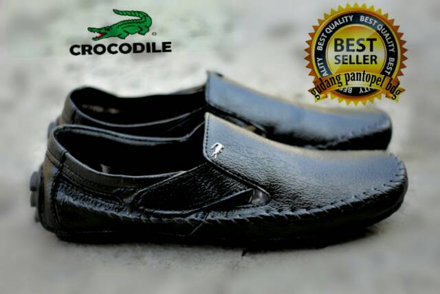 SEPATU SLIP ON PRIA CROCODILE KARE'ET SEPATU KASUAL CASUAL COWOK SANTAI HITAM