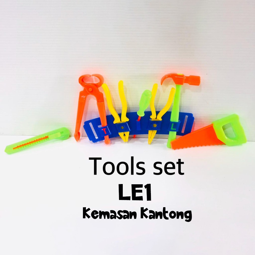 [LE3] Mainan Anak Laki - Laki Tool Set - Peralatan Tukang Gergaji Palu Obeng Tang Cutter