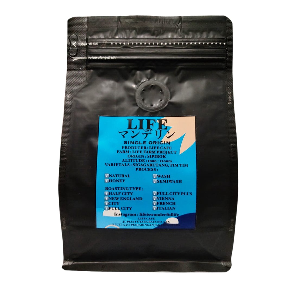 

Kopi LIFE Arabica Sumatra Mandheling Natural Process